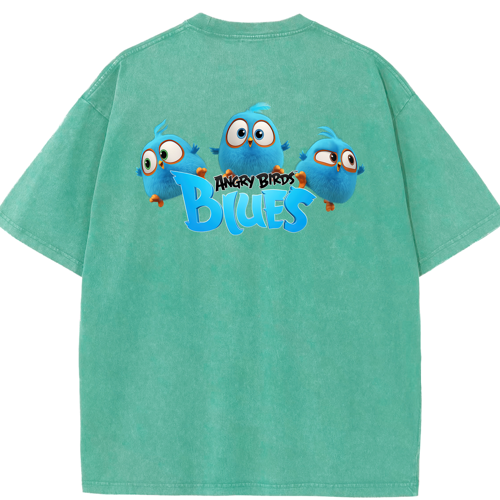（画像用） Angry Birds アングリーバード 綿100% ヴィンテージ風 半袖Tシャツ（背面プリント）